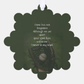 Memorial Keepsake Baseball Game Player  オーナメントカード (裏面)