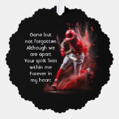 Memorial Keepsake Baseball Softball オーナメントカード (裏面)
