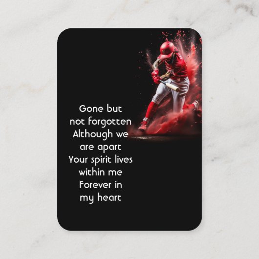 Memorial Keepsake Baseball Softball  名刺 (裏面)