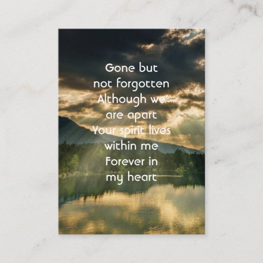 Memorial Keepsake Beautiful Lake Beach 名刺 (正面)