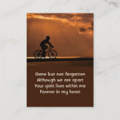  Memorial Keepsake Biking Cycling Bike  名刺 (裏面)
