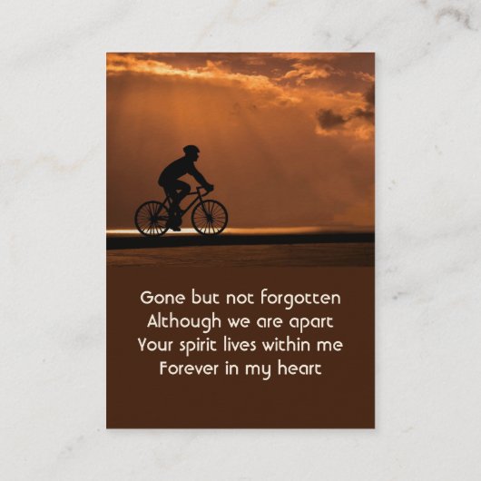  Memorial Keepsake Biking Cycling Bike  名刺 (裏面)