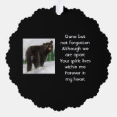 Memorial Keepsake Black Bear Animal オーナメントカード (裏面)