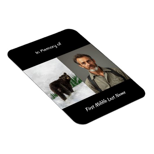 Memorial Keepsake Black Bear Animal マグネット (右側)