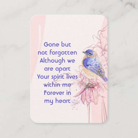Memorial Keepsake  Bluebird Garden  名刺 (裏面)