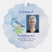  Memorial Keepsake Bluebird Garden Bird  オーナメントカード (正面)