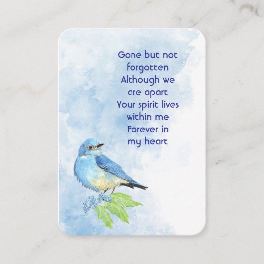 Memorial Keepsake  Bluebird Garden Bird  名刺 (正面)