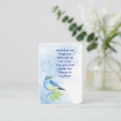 Memorial Keepsake  Bluebird Garden Bird  名刺 (スタンド正面)
