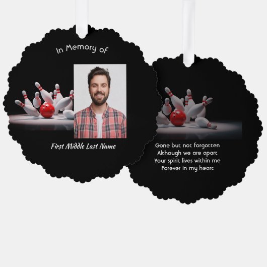  Memorial Keepsake Bowling Bowler オーナメントカード (正面/裏面)