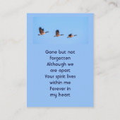  Memorial Keepsake  Canada Goose Outdoors 名刺 (裏面)