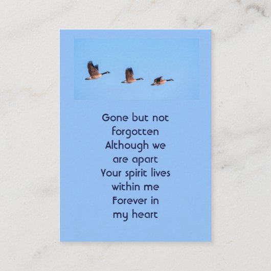  Memorial Keepsake  Canada Goose Outdoors 名刺 (裏面)