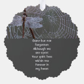 Memorial Keepsake  Card Dragonfly Dewdrops オーナメントカード (裏面)