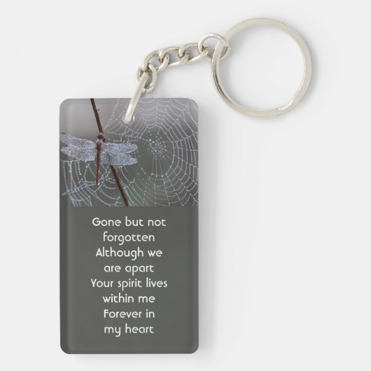 Memorial Keepsake  Card Dragonfly Dewdrops キーホルダー (裏面)