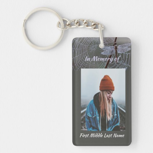 Memorial Keepsake  Card Dragonfly Dewdrops キーホルダー (正面)