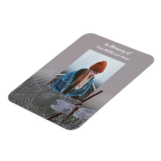 Memorial Keepsake  Card Dragonfly Dewdrops マグネット (左側)