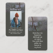 Memorial Keepsake  Card Dragonfly Dewdrops 名刺 (正面/裏面)