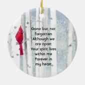 Memorial Keepsake Cardinal Bird セラミックオーナメント (裏面)