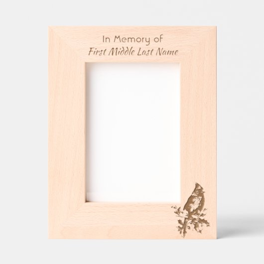 Memorial Keepsake Cardinal Bird レーザー彫刻フレーム (正面)