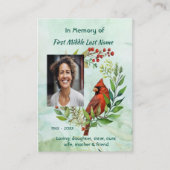 Memorial Keepsake Cardinal Bird 名刺 (正面)