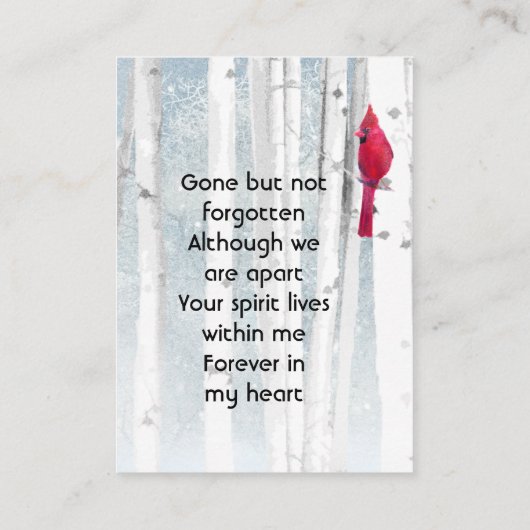 Memorial Keepsake Cardinal Bird 名刺 (裏面)