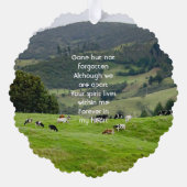 Memorial Keepsake Cattle Farm Landscape  オーナメントカード (裏面)