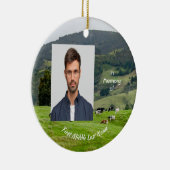 Memorial Keepsake Cattle Farm Landscape  セラミックオーナメント (右)