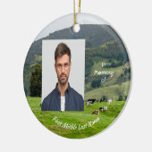 Memorial Keepsake Cattle Farm Landscape  セラミックオーナメント (左)