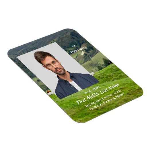 Memorial Keepsake Cattle Farm Landscape マグネット (右側)