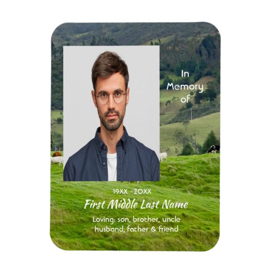 Memorial Keepsake Cattle Farm Landscape マグネット (縦)