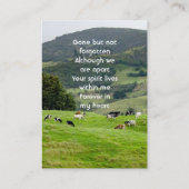 Memorial Keepsake Cattle Farm Landscape 名刺 (裏面)