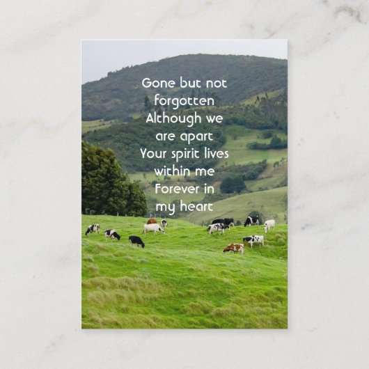 Memorial Keepsake Cattle Farm Landscape 名刺 (裏面)
