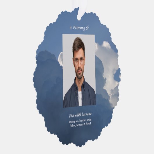 Memorial Keepsake Clouds Sky Heavenly オーナメントカード (右)