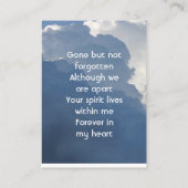 Memorial Keepsake Clouds Sky Heavenly 名刺 (裏面)