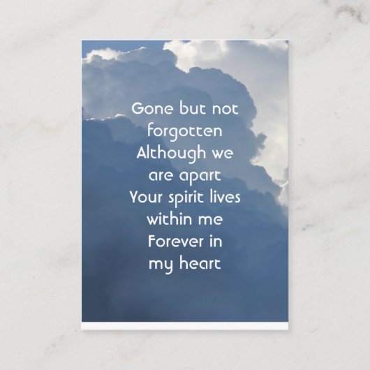 Memorial Keepsake Clouds Sky Heavenly 名刺 (裏面)