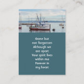 Memorial Keepsake Commercial Fisherman コーリングカード (裏面)