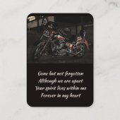 Memorial Keepsake Custom Motorcycle Biker 名刺 (裏面)