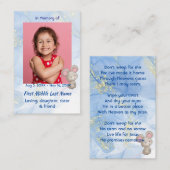 Memorial Keepsake Cute Little Mouse Children   名刺 (正面/裏面)