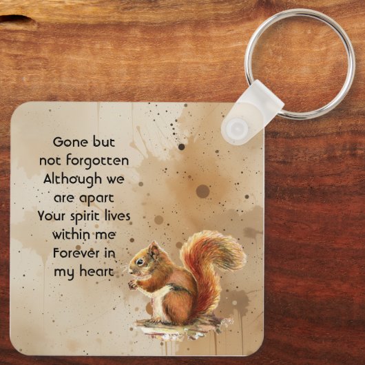 Memorial Keepsake Cute Red Squirrel キーホルダー (裏面)