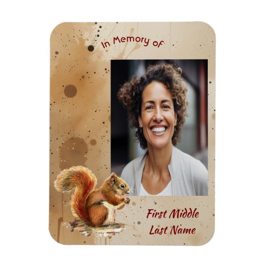 Memorial Keepsake Cute Red Squirrel マグネット (縦)