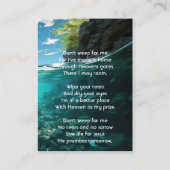 Memorial Keepsake Deep Sea Diving Diver 名刺 (裏面)