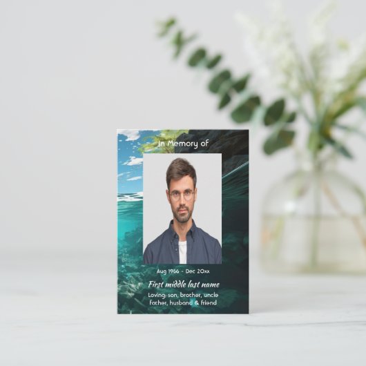 Memorial Keepsake Deep Sea Diving Diver 名刺 (スタンド正面)