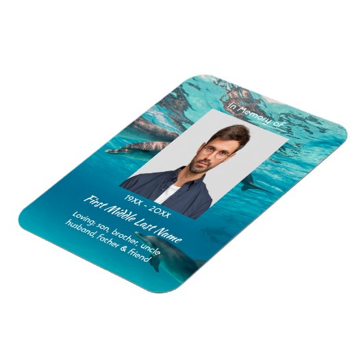 Memorial  Keepsake Dolphins Underwater Ocean マグネット (左側)