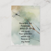  Memorial Keepsake Dragonfly Business 名刺 (裏面)