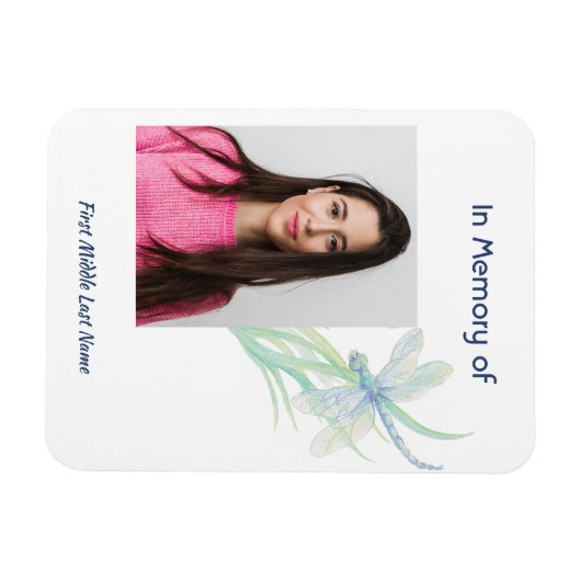  Memorial Keepsake Dragonfly Watercolor  マグネット (横)