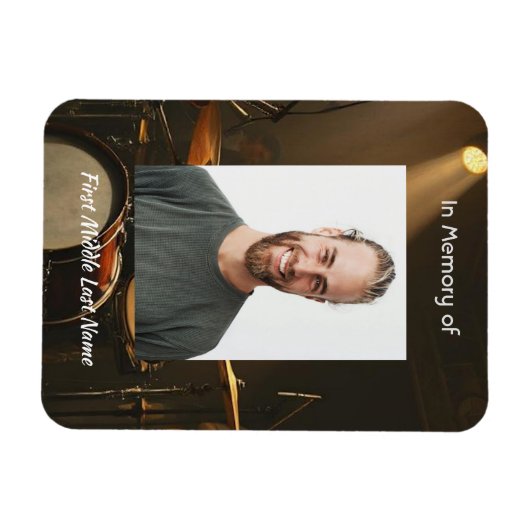 Memorial Keepsake Drummer Drums Band  マグネット (横)