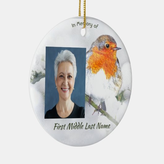 Memorial Keepsake English Robin Bird セラミックオーナメント (右)