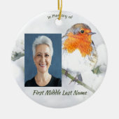 Memorial Keepsake English Robin Bird セラミックオーナメント (正面)