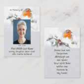 Memorial Keepsake English Robin Bird 名刺 (正面/裏面)