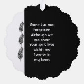  Memorial Keepsake Feather Tribal Boho  オーナメントカード (裏面)