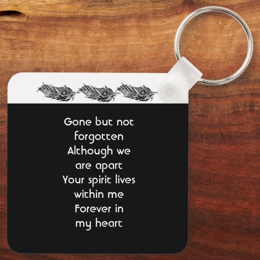 Memorial Keepsake Feather Tribal Boho  キーホルダー (裏面)